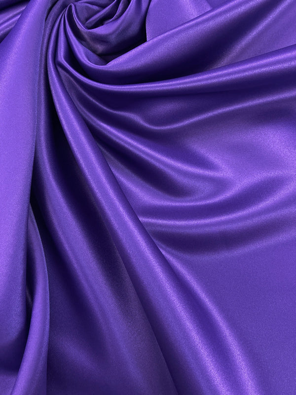 Peau De Soie Dull Satin Polyester Fabric - Dark Purple, 58/59" Width, Medium Weight (1 Yard)