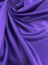 Peau De Soie Dull Satin Polyester Fabric - Dark Purple, 58/59" Width, Medium Weight (1 Yard)