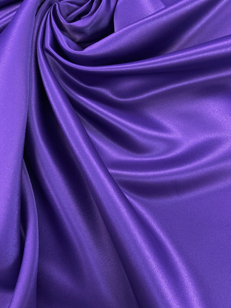 Peau De Soie Dull Satin Polyester Fabric - Dark Purple, 58/59" Width, Medium Weight (1 Yard)