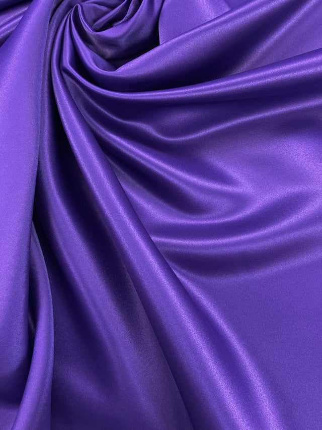 Peau De Soie Dull Satin Polyester Fabric - Dark Purple, 58/59" Width, Medium Weight (1 Yard)