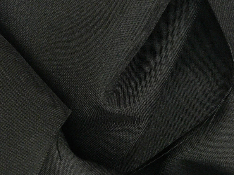 Poly Poplin Polyester Fabric - Black Solid, 58-59" Width (1 Yard)