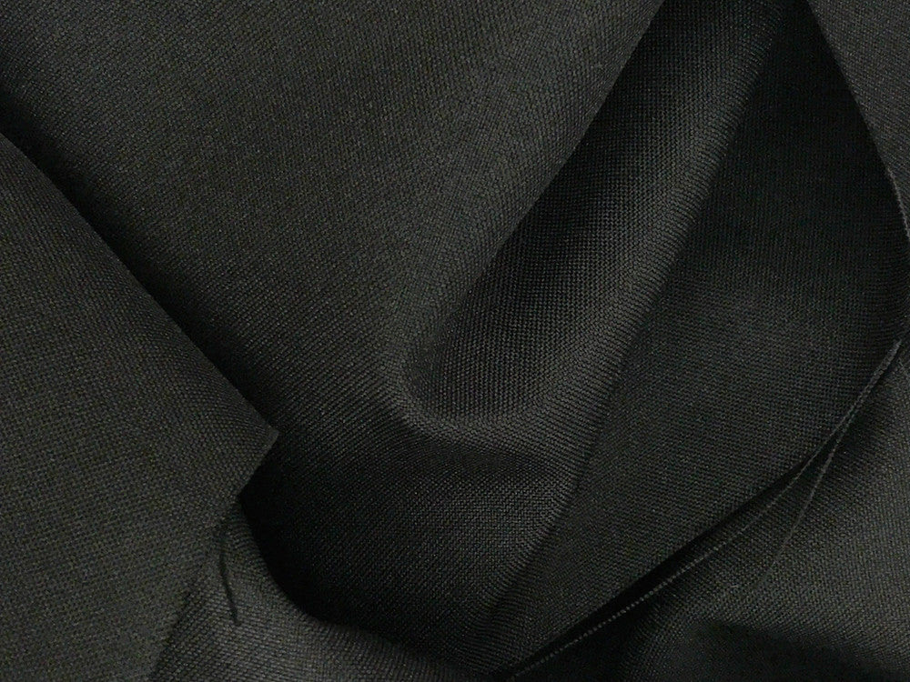 Poly Poplin Polyester Fabric - Black Solid, 58-59" Width (1 Yard)