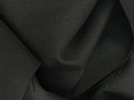 Poly Poplin Polyester Fabric - Black Solid, 58-59" Width (1 Yard)