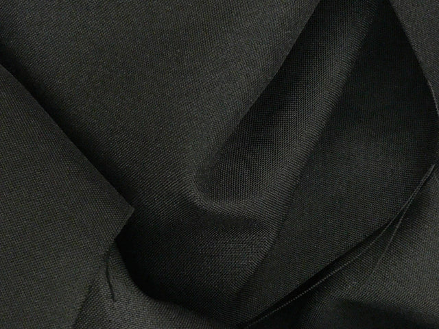 Poly Poplin Polyester Fabric - Black Solid, 58-59" Width (1 Yard)