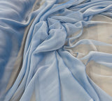 Two Tone Chiffon Polyester Fabric - Light Blue, 58/59" Width (1 Yard)