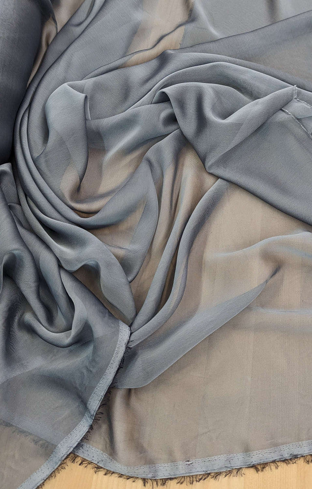 Two Tone Chiffon 100 Percent Polyester Fabric - Gray, 58-59" Width (1 Yard)