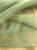 Crystal Organza Polyester Fabric - Moss Green, Sheer Shiny Finish, 58/59" Width (1 Yard)