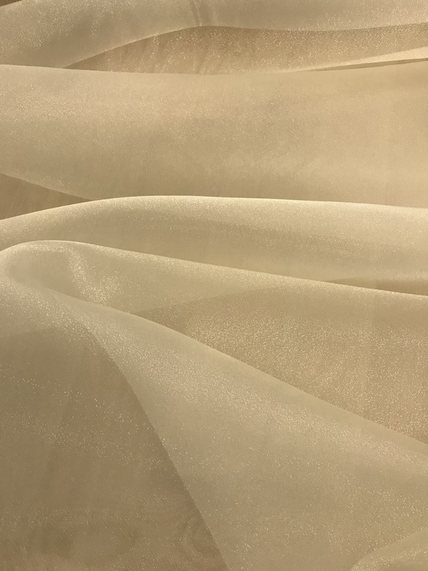 Crystal Organza Polyester Fabric - Ivory, 58/59" Width (1 Yard)