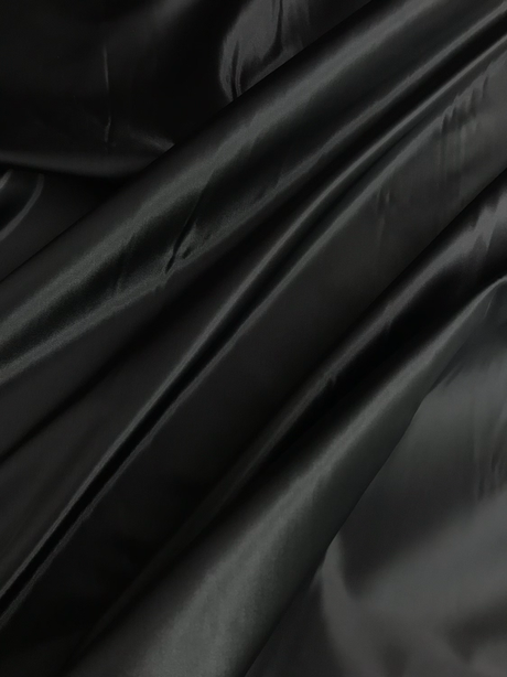 Black Polyester Lining Fabric - Solid, Lightweight, 58/59" Width (1 Yard)