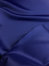 Peau De Soie Dull Satin Polyester Fabric - Dark Royal Blue, 58/59" Width (1 Yard)