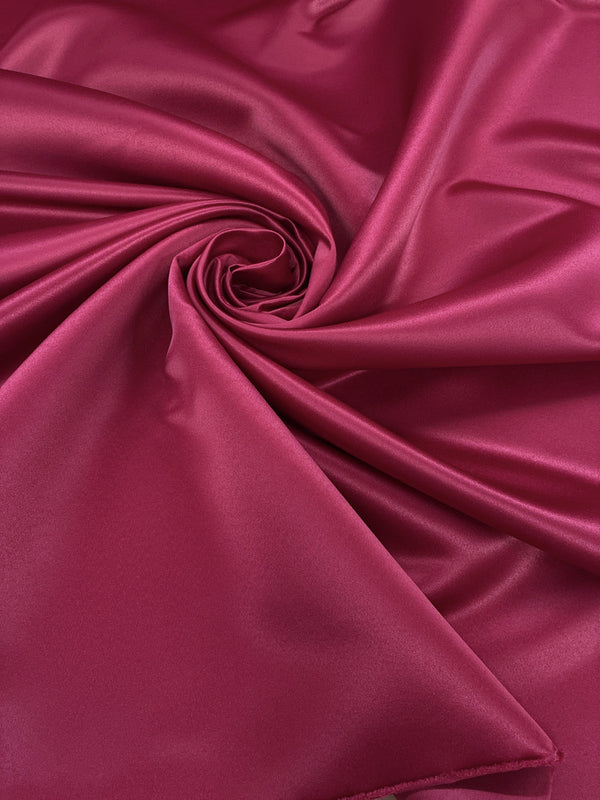 Peau De Soie Dull Satin Polyester Fabric - Cranberry, 58/59" Width (1 Yard)