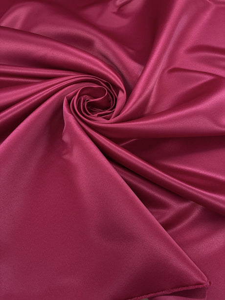 Peau De Soie Dull Satin Polyester Fabric - Cranberry, 58/59" Width (1 Yard)