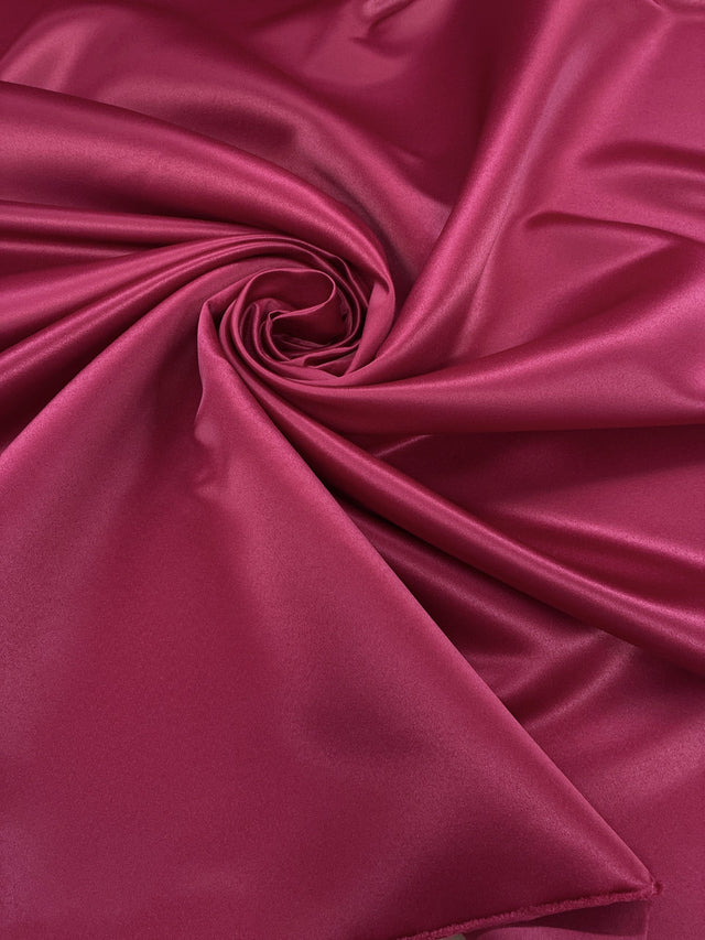 Peau De Soie Dull Satin Polyester Fabric - Cranberry, 58/59" Width (1 Yard)