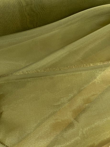 Crystal Organza Polyester Fabric - Olive Green, 58/59" Width (1 Yard)