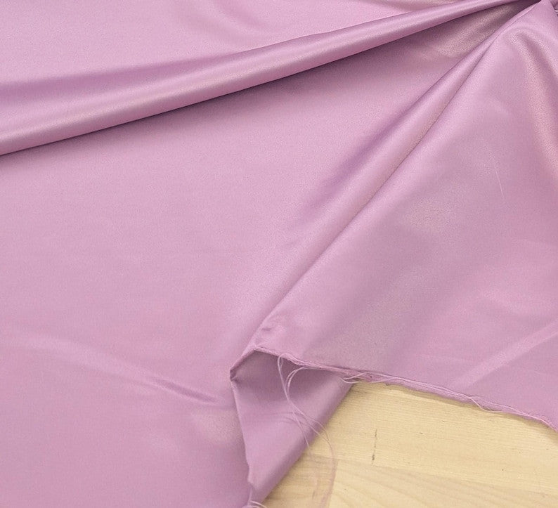 Peau De Soie Dull Satin Polyester Fabric - Light Mauve, Matte Finish, 58/59" Width (1 Yard)