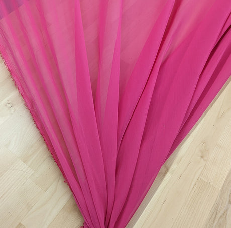 Two Tone Chiffon Polyester Fabric - Hot Pink, 58/59" Width (1 Yard)