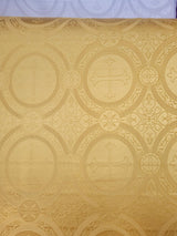 Church Cross Brocade Polyester Fabric - Matte Finish, Cross Pattern, 58/59" Width, 5 Colors (1 Yard)
