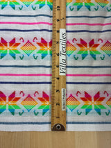 Serenata Multi Blanca Acrylic Fabric - White Multicolor Horizontal Pattern, 30" Width (1 Yard)