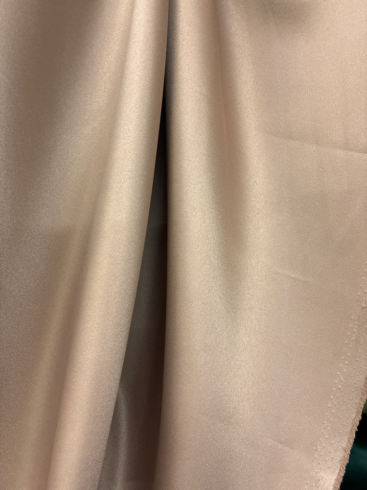 Peau De Soie Dull Satin Polyester Fabric - Latte, Matte Finish, 58/59" Width (1 Yard)