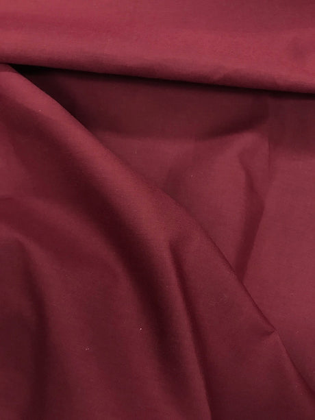 Burgundy Poly Cotton Fabric - Burgundy Solid, 58/59" Width (1 Yard)