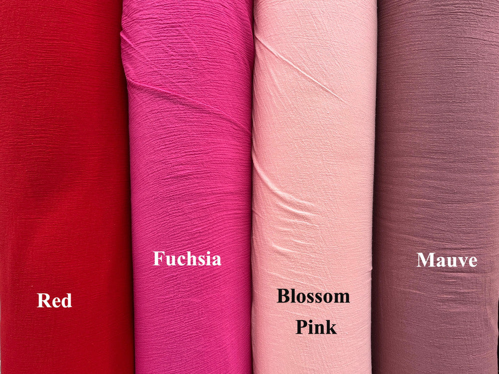 Cotton Gauze Cotton Fabric - Multiple Colors, 49/50" Width, Lightweight, Semi-Sheer (1 Yard)