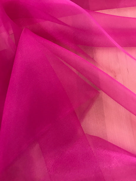 Crystal Organza Polyester Fabric - Fuchsia, 58/59" Width (1 Yard)