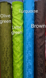 Satin Brocade Polyester Fabric - Multiple Colors, Floral Jacquard, 58/59" Width (1 Yard)