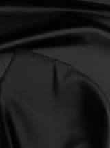 Dull Satin (Peau De Soie) Polyester Fabric - Black, 58/59" Width (1 Yard)