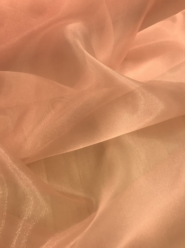 Crystal Organza Polyester Fabric - Peach, 58/59" Width (1 Yard)