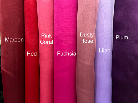 Crystal Organza Polyester Fabric - Red, 58/59" Width (1 Yard)