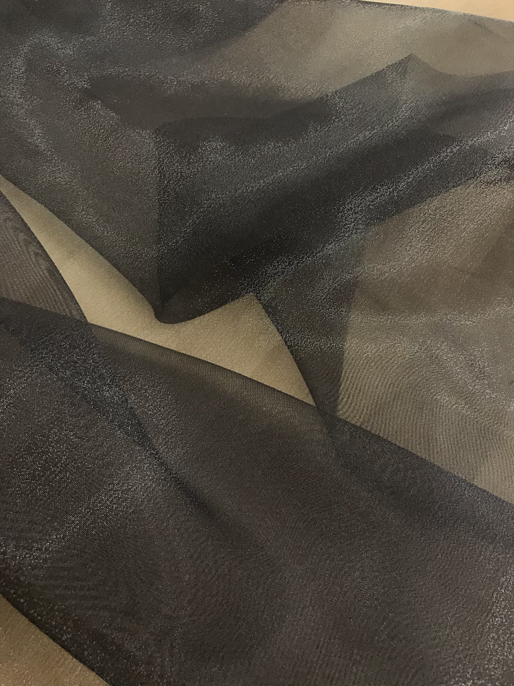 Crystal Organza Polyester Fabric - Black, 58/59" Width (1 Yard)