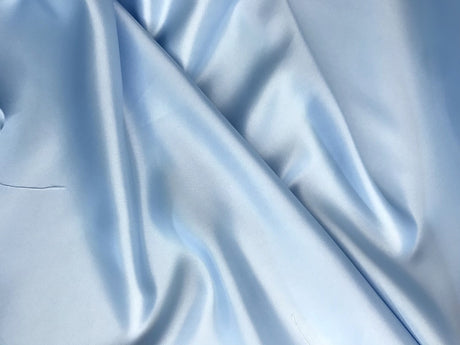 Peau De Soie Dull Satin Polyester Fabric - Baby Blue, 58/59" Width, Medium Weight, Matte Finish (1 Yard)