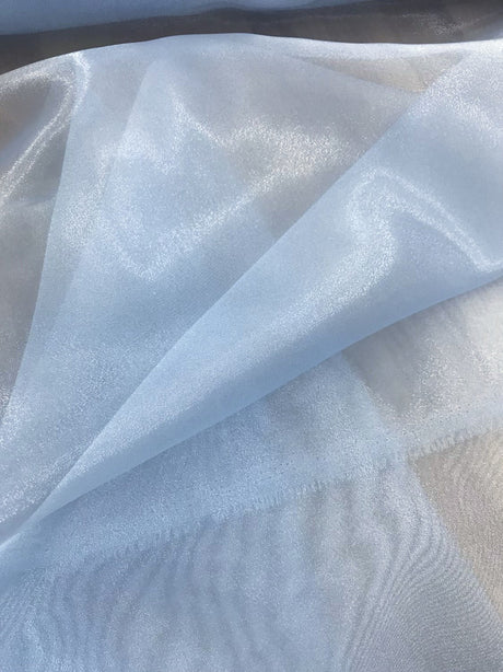 Crystal Organza Polyester Fabric - Baby Blue, 58/59" Width (1 Yard)