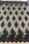 Bridal Lace Polyester Lace Fabric - 8 Colors, Floral Corded Embroidery, 50-51" Width (1 Yard)