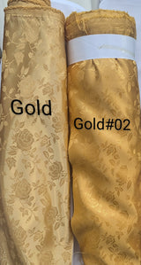 Satin Brocade Polyester Fabric - Multiple Colors, Floral Jacquard, 58/59" Width (1 Yard)