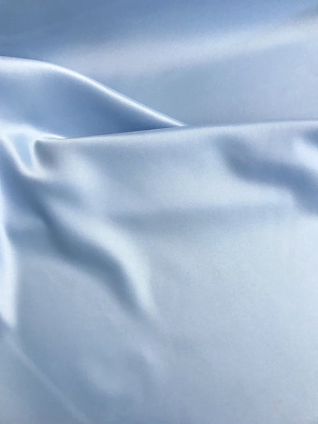 Peau De Soie Dull Satin Polyester Fabric - Baby Blue, 58/59" Width, Medium Weight, Matte Finish (1 Yard)