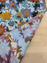 Matte Jacquard With Flowers Polyester Jacquard Fabric - Floral Pattern, Matte Finish, 58/59" Width (1 Yard)