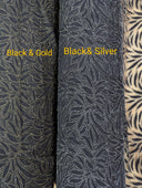 Black Velvet Flocking Lace Polyester Lace Fabric - Glitter Accent, Stretch Mesh, 59/60" Width (1 Yard)