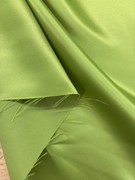 Peau De Soie Dull Satin Polyester Fabric - Avocado Green, 58/59" Width (1 Yard)