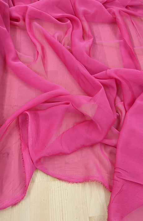 Two Tone Chiffon Polyester Fabric - Hot Pink, 58/59" Width (1 Yard)