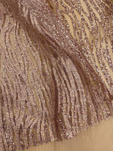 Glitter Lace Polyester Fabric - Sparkly Sheer Mesh, 59/60" Width (1 Yard)
