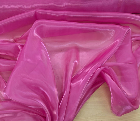 Liquid Organza Polyester Organza Fabric - White, Light Pink, Hot Pink, Sheer, 58-59" Width (1 Yard)