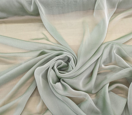 Two Tone Chiffon Polyester Fabric - Sage Green, 58/59" Width (1 Yard)