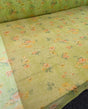 Organza With Flowers Polyester Organza Fabric - Lime Green, Orange Floral, 58/59" Width (1 Yard)