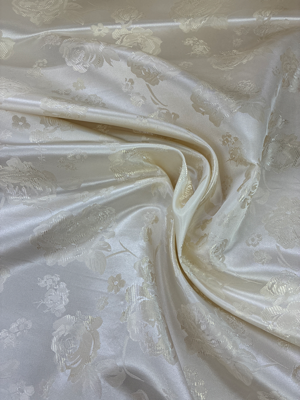 Flower Jacquard Brocade Polyester Fabric - Floral Pattern, 58/59" Width, 5 Colors (1 Yard)