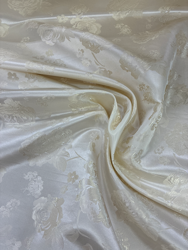 Flower Jacquard Brocade Polyester Fabric - Floral Pattern, 58/59" Width, 5 Colors (1 Yard)