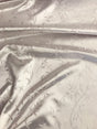 Ice Pink Metallic Vine Polyester Brocade Fabric - Ice Pink, Metallic Silver Vine Pattern, 58/59" Width (1 Yard)