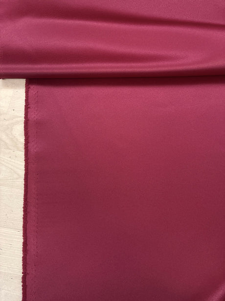 Peau De Soie Dull Satin Polyester Fabric - Cranberry, 58/59" Width (1 Yard)