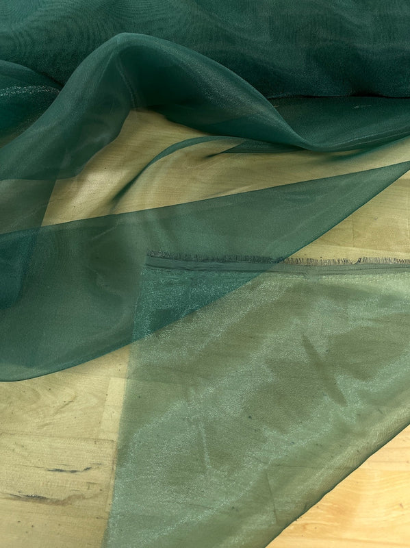 Crystal Organza Polyester Fabric - Hunter Green, 58/59" Width (1 Yard)