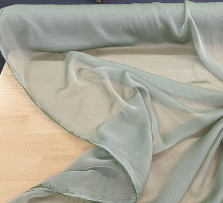 Two Tone Chiffon Polyester Fabric - Sage Green, 58/59" Width (1 Yard)